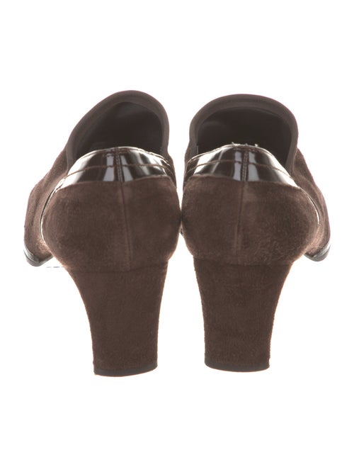 Stuart Weitzman Suede Leather Trim Embellishment Pumps