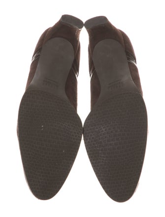 Stuart Weitzman Suede Leather Trim Embellishment Pumps