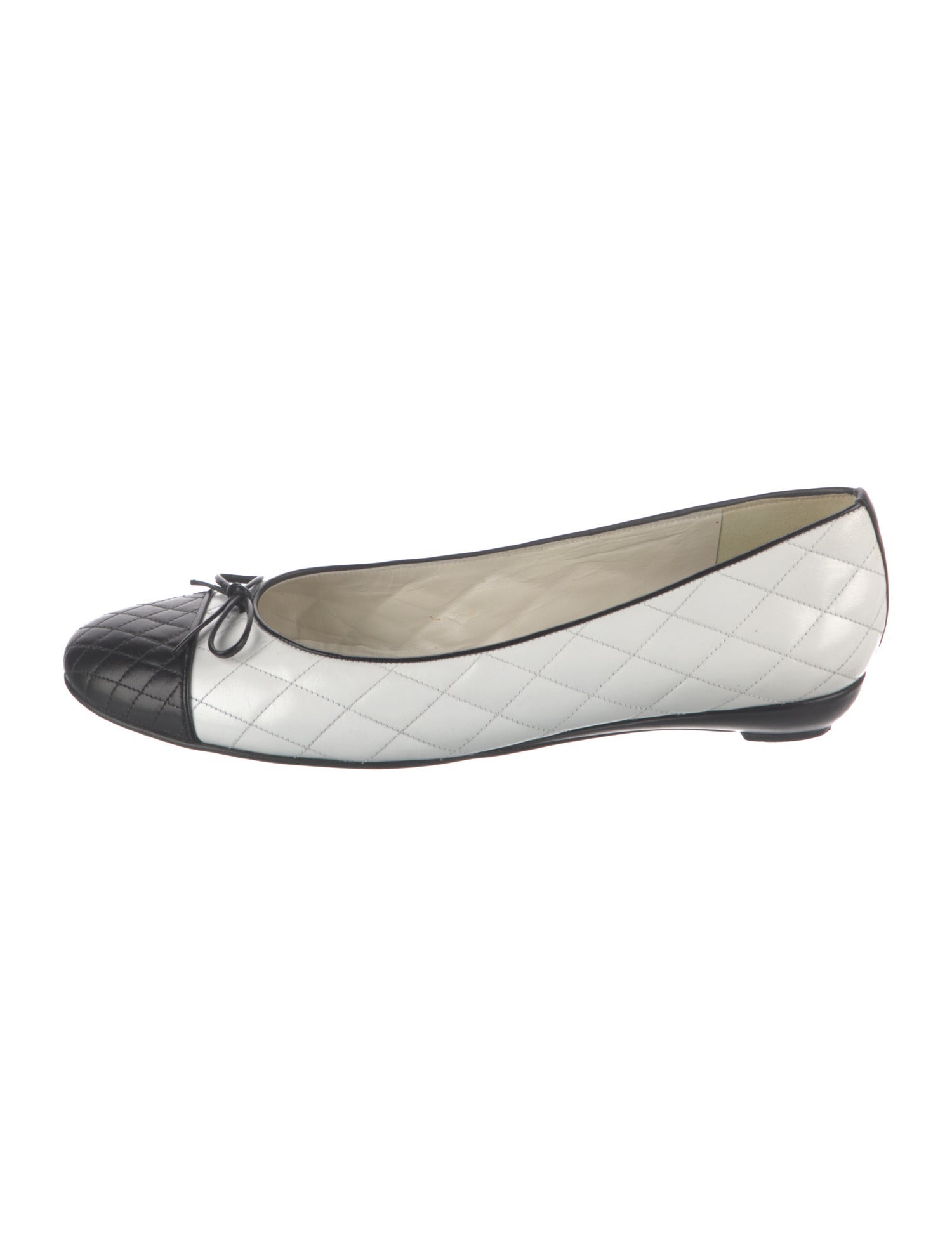 Stuart Weitzman Leather Colorblock Pattern Ballet Flats