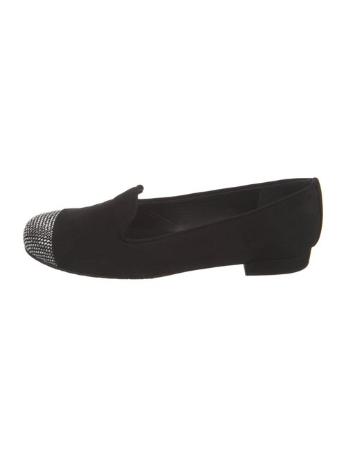 Stuart Weitzman Suede Studded Accents Loafers