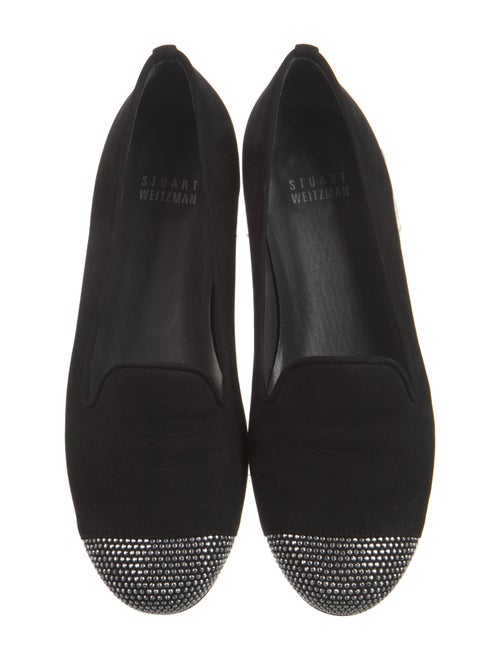 Stuart Weitzman Suede Studded Accents Loafers