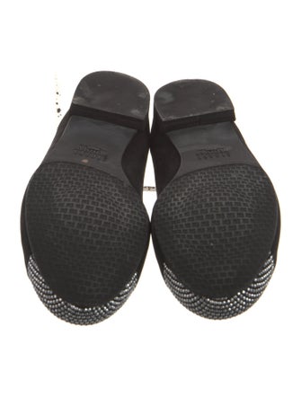 Stuart Weitzman Suede Studded Accents Loafers