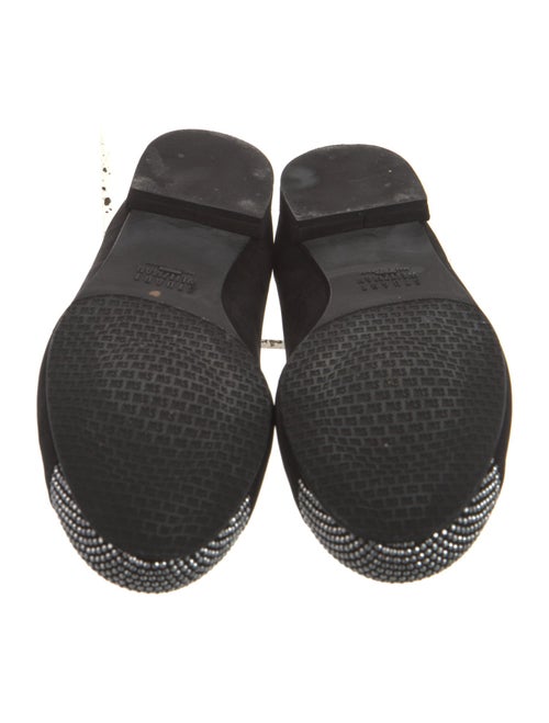 Stuart Weitzman Suede Studded Accents Loafers