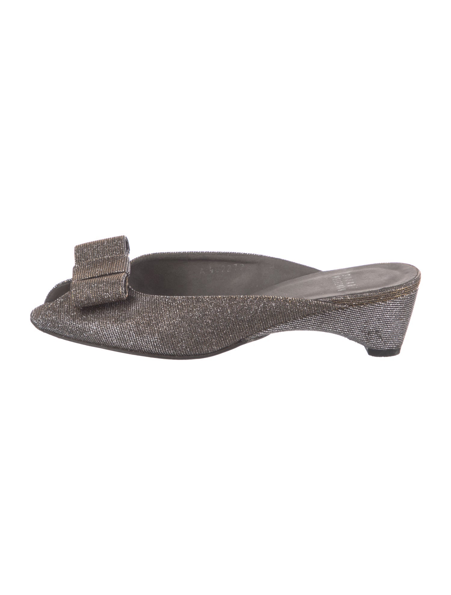 Stuart Weitzman Glitter Bow Accents Mules