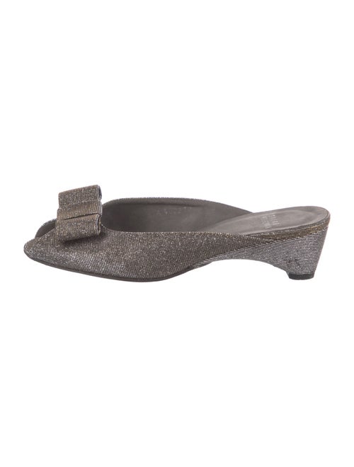 Stuart Weitzman Glitter Bow Accents Mules