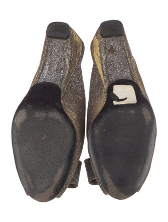 Stuart Weitzman Glitter Bow Accents Mules