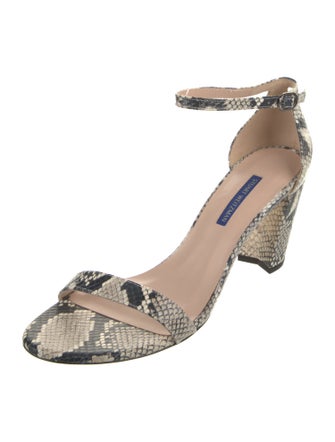 Stuart Weitzman Snakeskin Animal Print Sandals