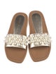 Stuart Weitzman Leather Beaded Accents Slides