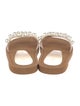Stuart Weitzman Leather Beaded Accents Slides
