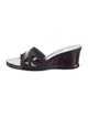 Stuart Weitzman Patent Leather Animal Print Slides