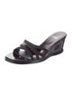 Stuart Weitzman Patent Leather Animal Print Slides