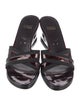 Stuart Weitzman Patent Leather Animal Print Slides