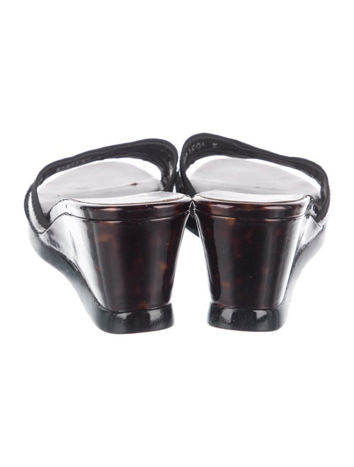 Stuart Weitzman Patent Leather Animal Print Slides