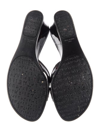 Stuart Weitzman Patent Leather Animal Print Slides