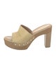 Stuart Weitzman Faux Pearl Accents Raffia Slides