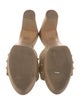 Stuart Weitzman Faux Pearl Accents Raffia Slides