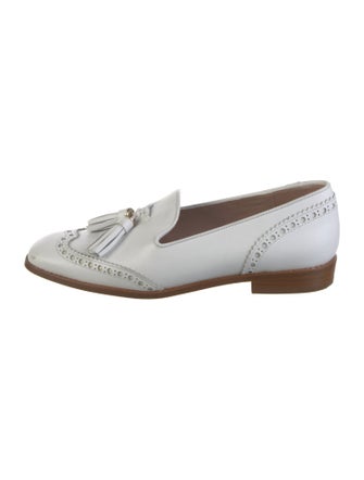 Stuart Weitzman Leather Tassel Accents Loafers