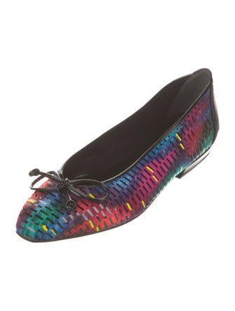 Stuart Weitzman Patent Leather Printed Flats