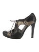 Stuart Weitzman Leather Animal Print T-Strap Pumps