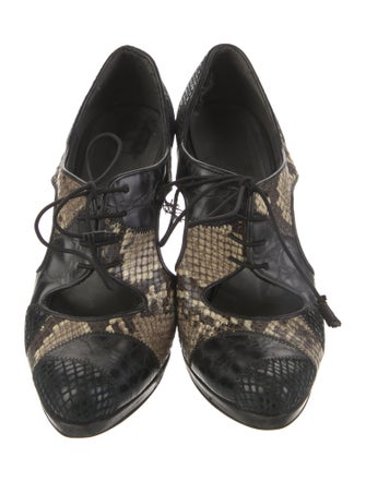 Stuart Weitzman Leather Animal Print T-Strap Pumps