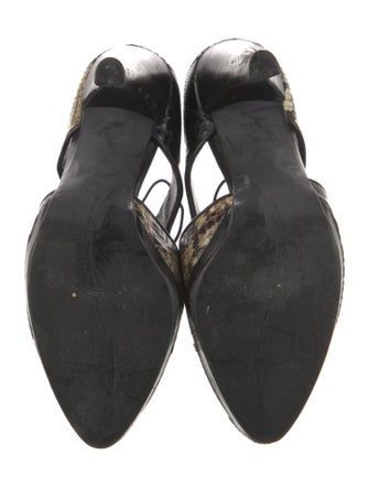 Stuart Weitzman Leather Animal Print T-Strap Pumps