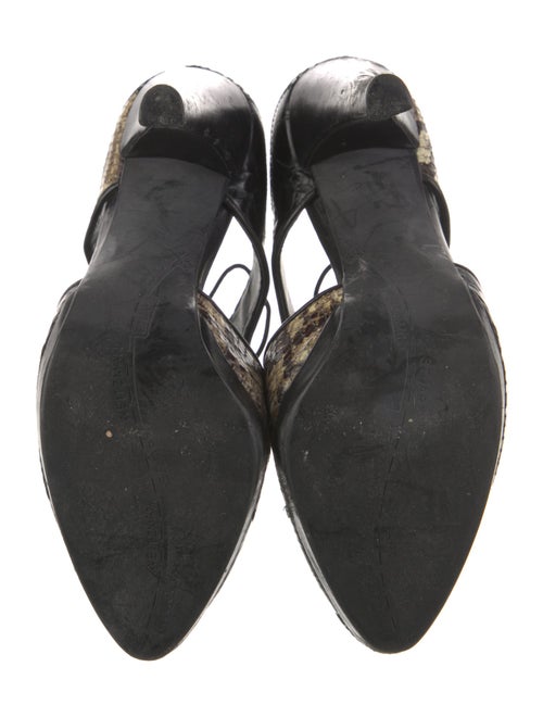 Stuart Weitzman Leather Animal Print T-Strap Pumps