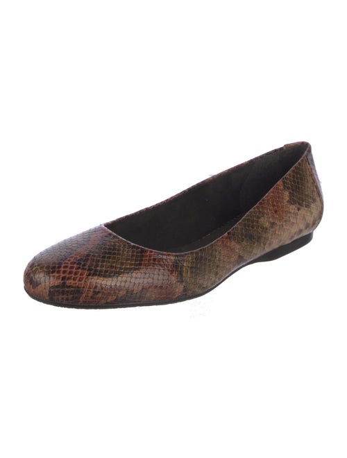 Stuart Weitzman Embossed Leather Animal Print Ballet Flats