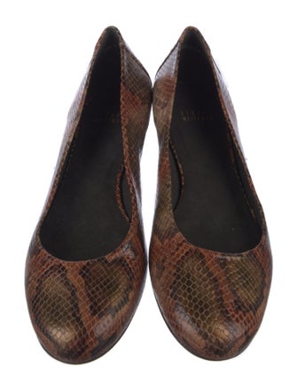 Stuart Weitzman Embossed Leather Animal Print Ballet Flats