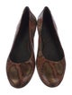 Stuart Weitzman Embossed Leather Animal Print Ballet Flats