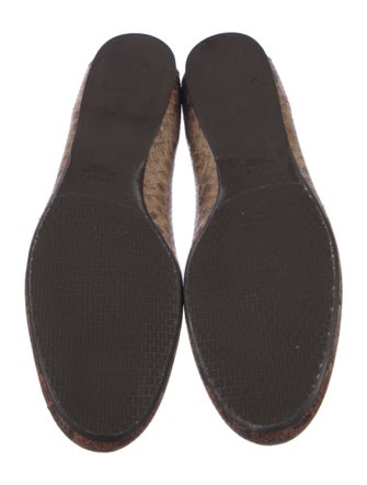 Stuart Weitzman Embossed Leather Animal Print Ballet Flats