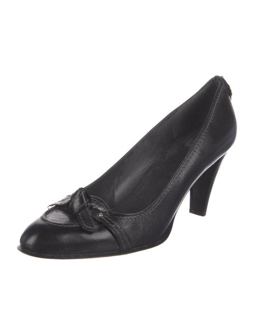 Stuart Weitzman Leather Chain-Link Accents Pumps