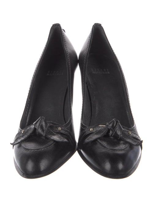 Stuart Weitzman Leather Chain-Link Accents Pumps