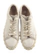 Stuart Weitzman Leather Raw-Edge Trim Sneakers