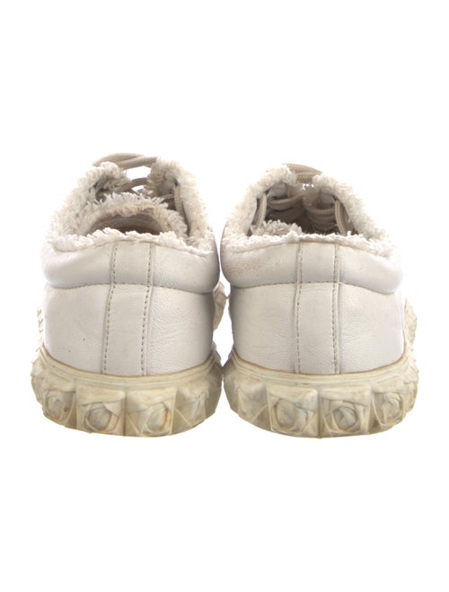 Stuart Weitzman Leather Raw-Edge Trim Sneakers