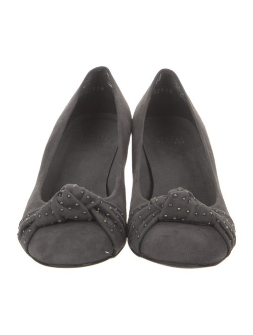Stuart Weitzman Suede Studded Accents Pumps