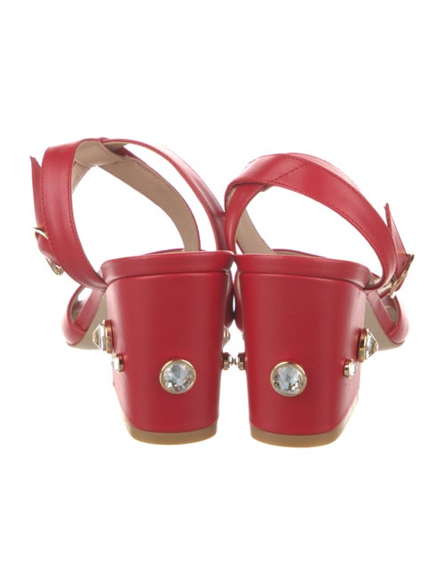 Stuart Weitzman Leather Crystal Embellishments Sandals