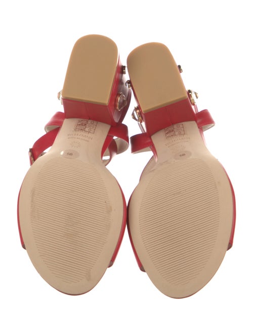 Stuart Weitzman Leather Crystal Embellishments Sandals