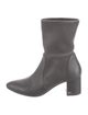 Stuart Weitzman Leather Embroidered Accent Sock Boots