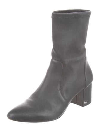 Stuart Weitzman Leather Embroidered Accent Sock Boots