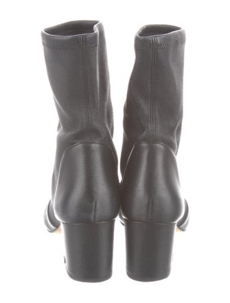 Stuart Weitzman Leather Embroidered Accent Sock Boots