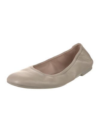 Stuart Weitzman Leather Bow Accents Ballet Flats