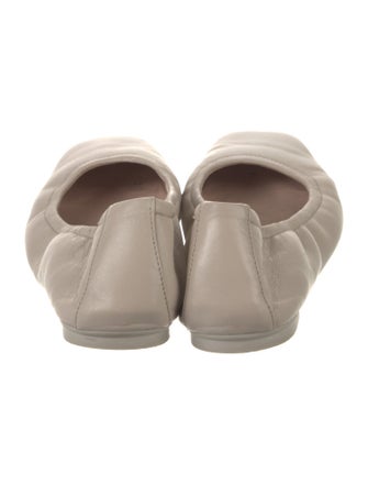 Stuart Weitzman Leather Bow Accents Ballet Flats