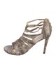 Stuart Weitzman Leather Animal Print Gladiator Sandals