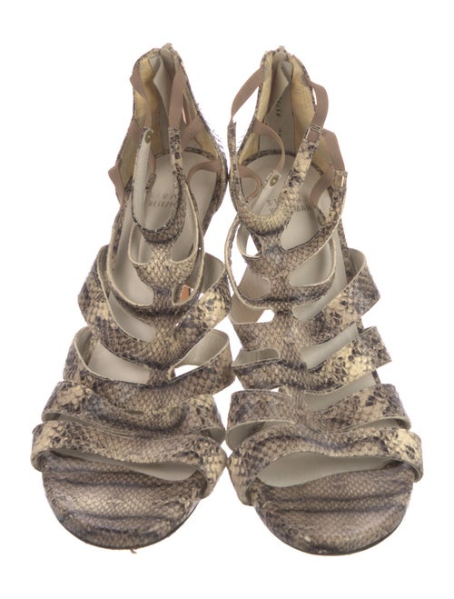 Stuart Weitzman Leather Animal Print Gladiator Sandals