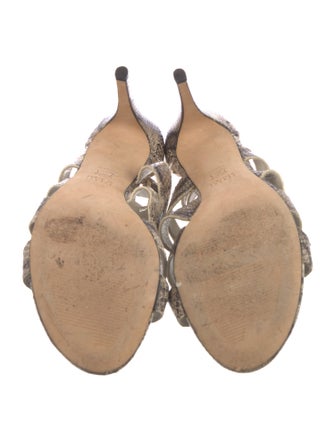 Stuart Weitzman Leather Animal Print Gladiator Sandals