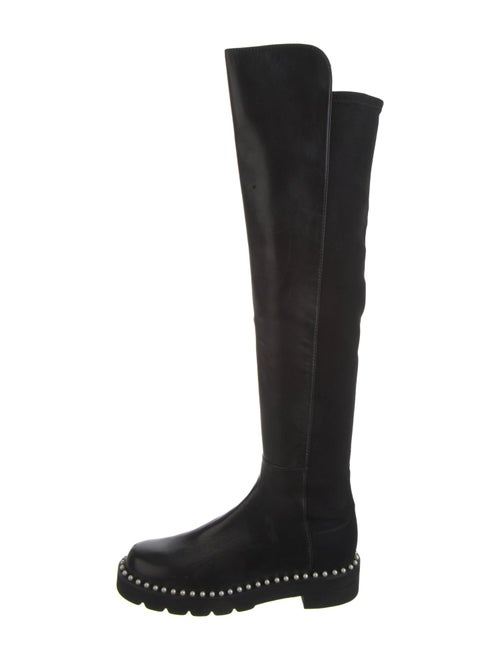 Stuart Weitzman Leather Beaded Accents Boots