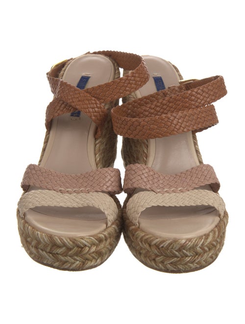 Stuart Weitzman Leather Colorblock Pattern Espadrilles