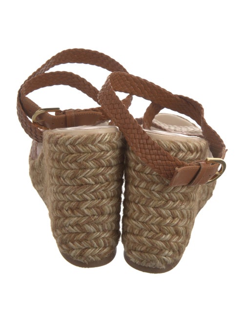 Stuart Weitzman Leather Colorblock Pattern Espadrilles