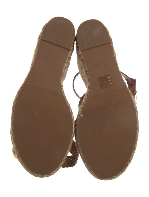 Stuart Weitzman Leather Colorblock Pattern Espadrilles