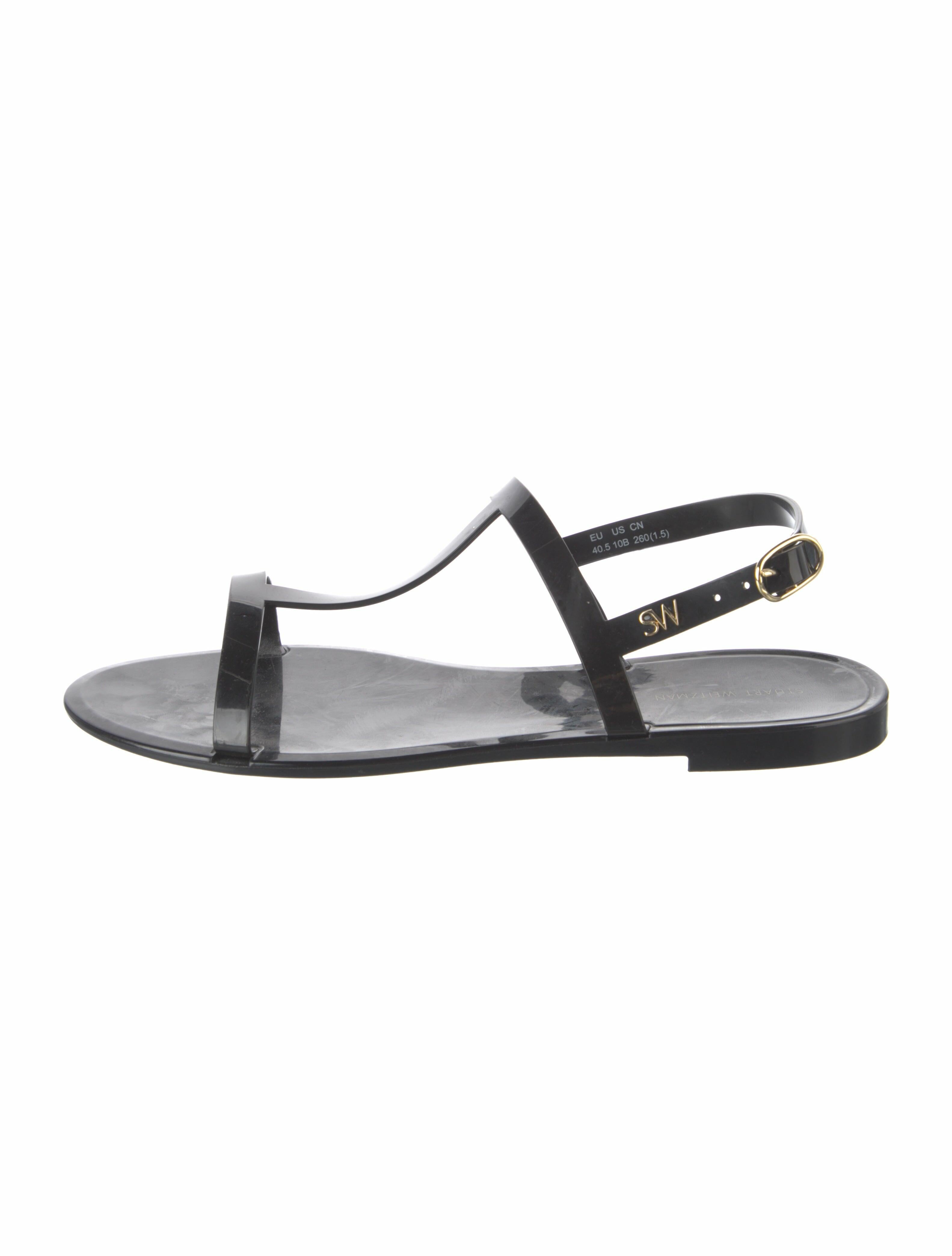 Stuart Weitzman Rubber T-Strap Sandals